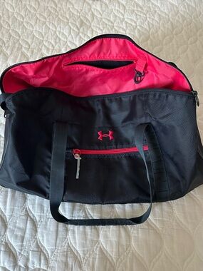 Under Armour Black Duffel with Red Interior